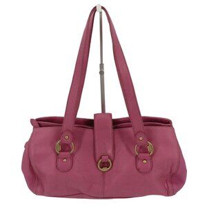 Jones New York Purple Pink Leather Shoulder Bag Handbag Purse Brushed Gold Y2K